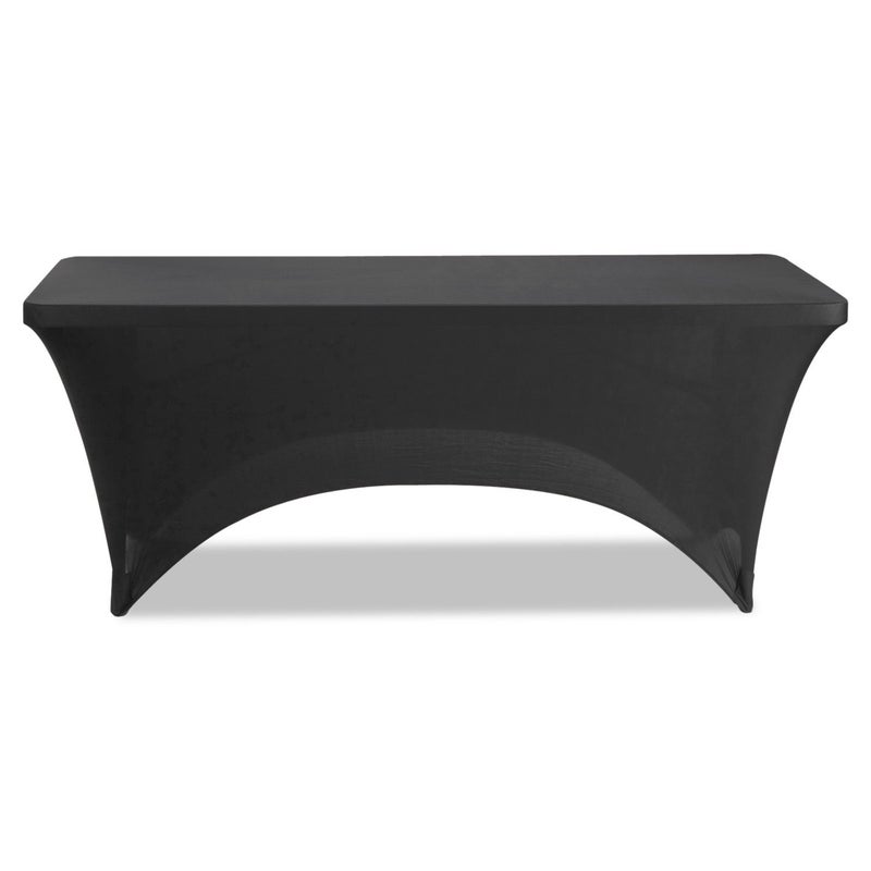 Iceberg iGear Stretch Fabric Table Cover, Fits 6' Table, Polyester/Spandex, Black, 30" W x 72" L - Image 1